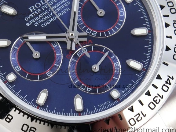 116509 OMF DIAL SS BEST ON A7750 DAYTONA BLUE MOVEMENT) SS STICK BRACELET (SLIM EDITION 1219